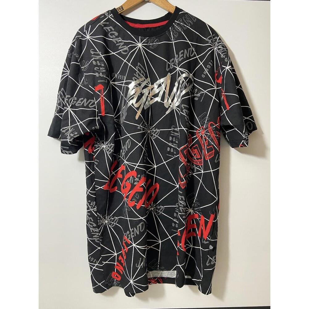 Encrypted Hustle Legend T Shirt Men 3X Black Spider Web Graffiti Design